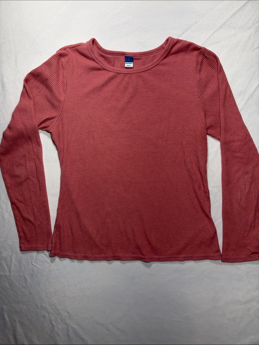 Old Navy Ribbed Long-Sleeve Crewneck Top - Dusty Rose